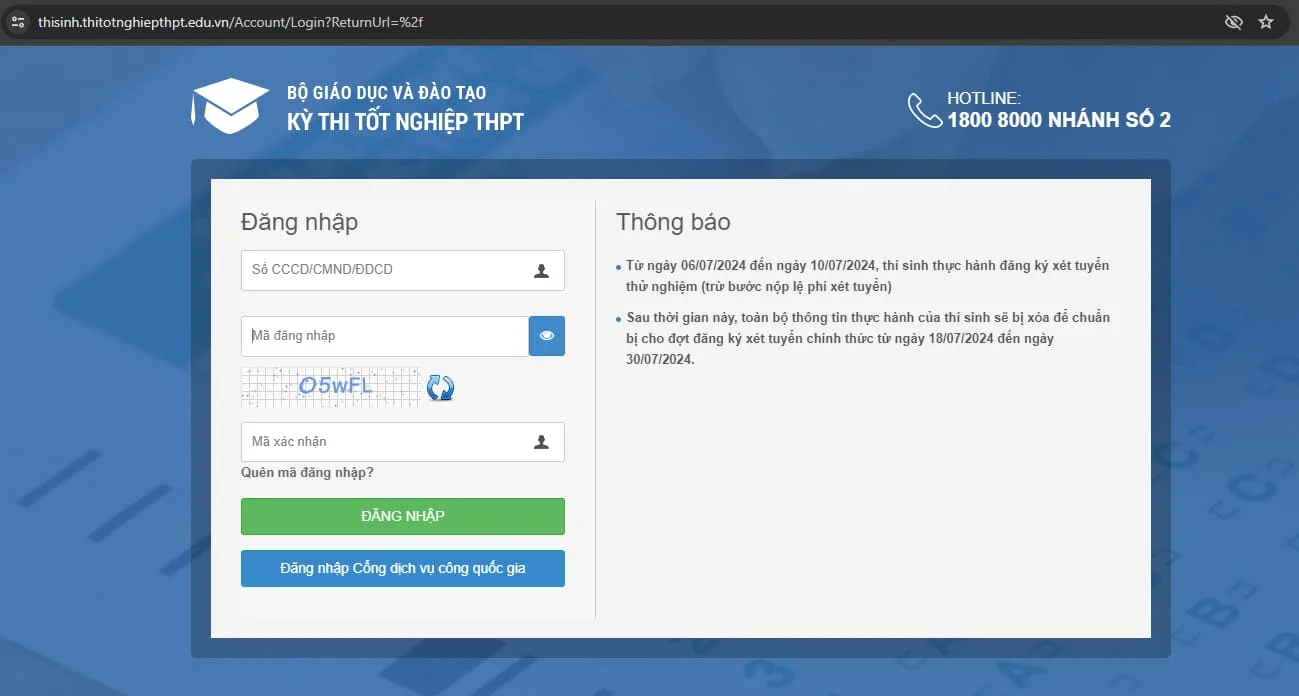 Truy cập và đăng nhập hệ thống tra cứu