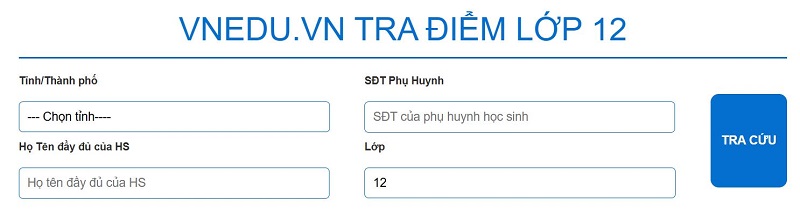 vnEdu Tra Điểm Lớp 12