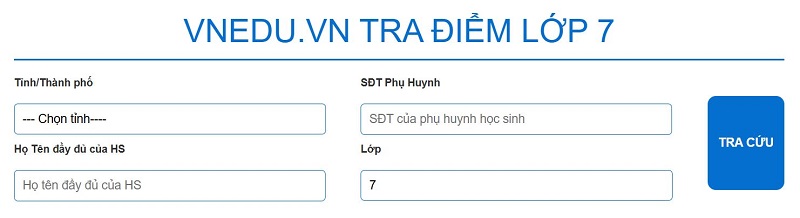 vnEdu Tra Điểm Lớp 7
