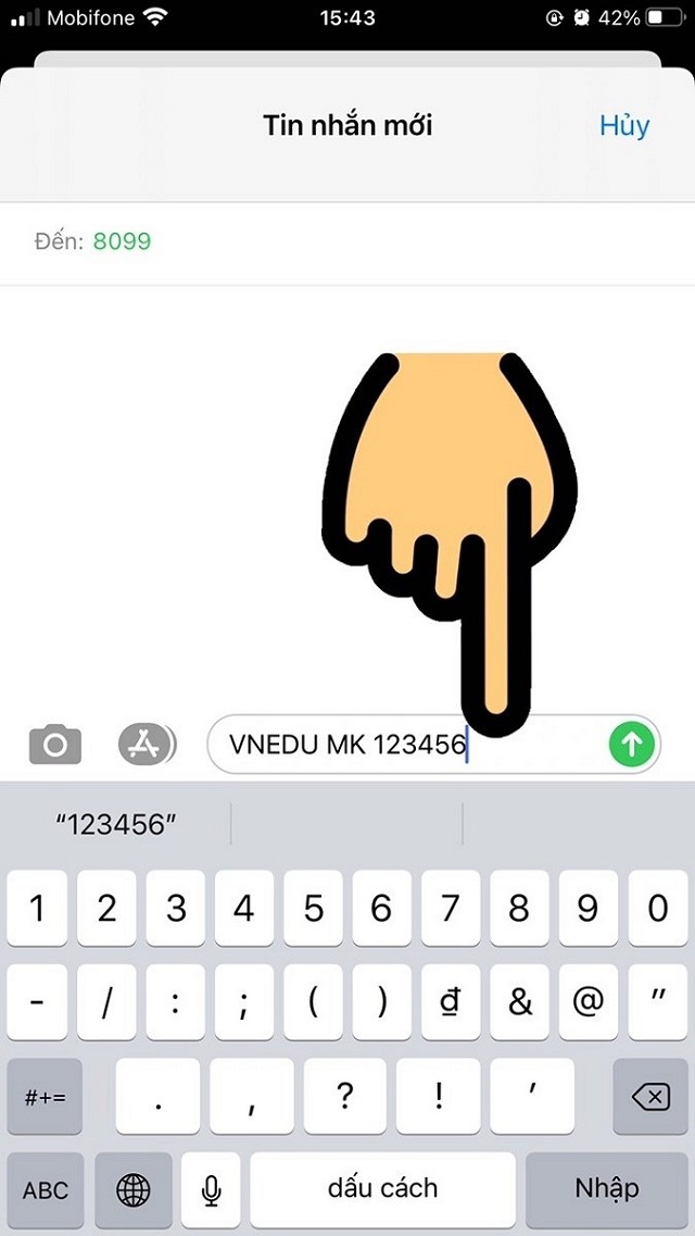 Nhập đúng cú pháp và gửi đến 8099 khi thay đổi mật khẩu tài khoản bằng SMS